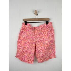 Lilly Pulitzer Callahan Shorts Size 14 Ten Speed Bicycle Print Pink Orange